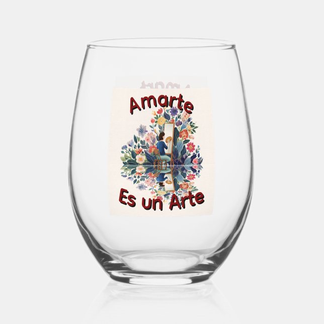 Amarte es un Arte Stemless Wine Glass (Front)