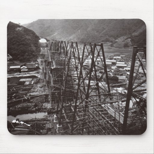 Image of Amarube trestle during construction from east Mouse Mat