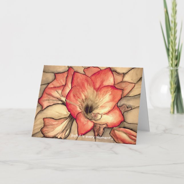 Amarylis Joy  by Ann Haaland Holiday Card (Front)