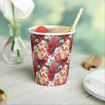 Amaryllis and Chrysanthemums Floral Pattern Paper Cups<br><div class="desc">These botanical paper cups add a floral accent to your event table setting. It features a floral pattern of amaryllis,  ranunculus,  anemones and chrysanthemums. These moody floral paper cups are perfect for any occasion. Matching items are available.</div>