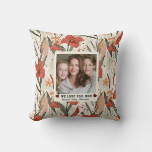 Amaryllis Best Cat Mum Office Decor Botanical Cushion