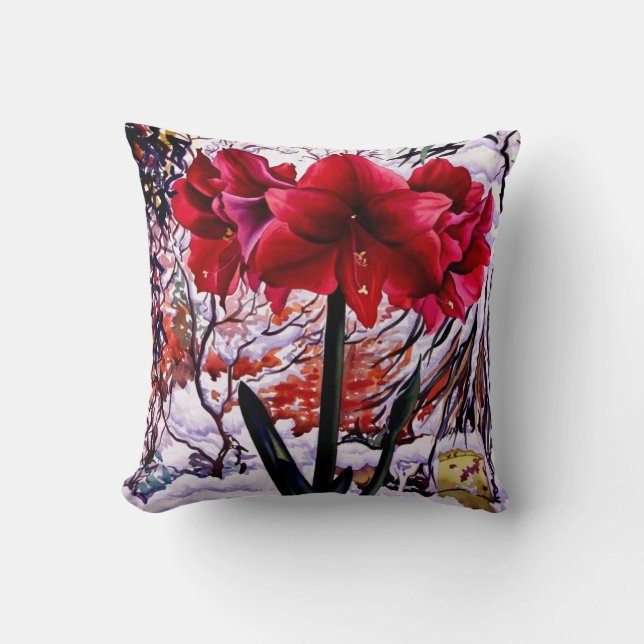 Amaryllis by Snow Window Cushion (Front)