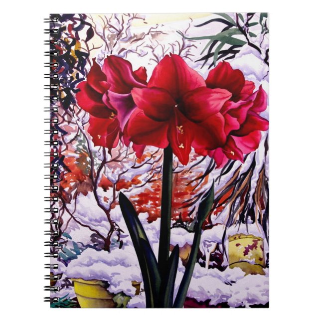 Amaryllis by Snow Window Notebook (Front)