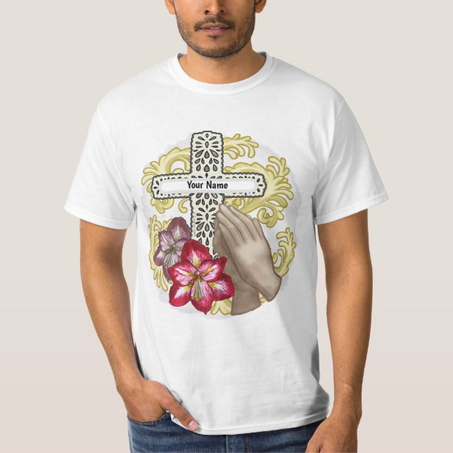 Amaryllis Christian Cross  T-Shirt (Front)