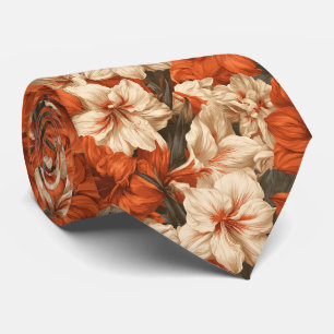 Amaryllis Floral Best Man Business Suit Tie