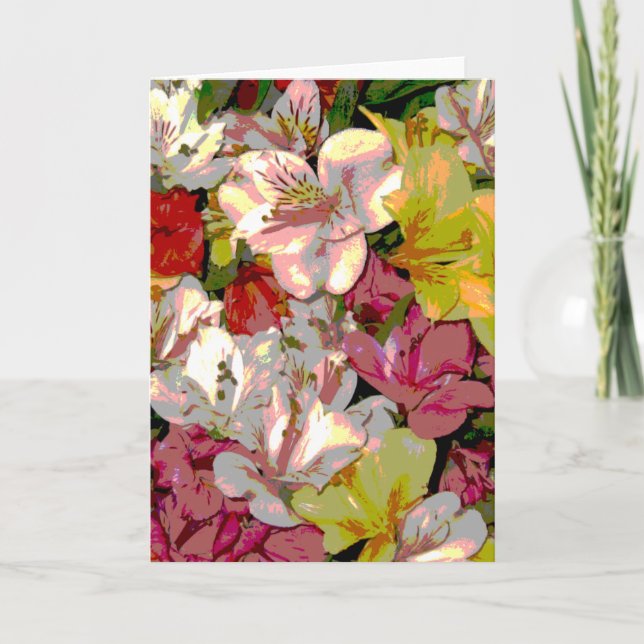 Amaryllis Floral Bouquet Greeting Cards (Front)