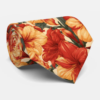 Amaryllis Floral Father Groomsmen Corporate Tie