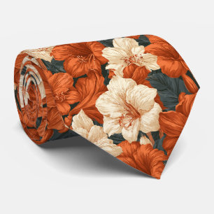Amaryllis Floral Husband Classic Wedding Tie