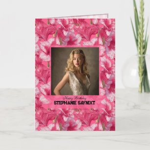Amaryllis Flower Forty Birthday Gift For Her Card