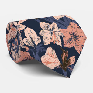 Amaryllis Flower Groomsman Modern Wedding Tie