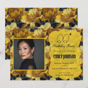 Amaryllis Flower Teen Birthday Personalised Invitation