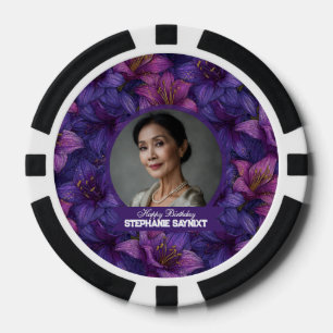 Amaryllis Garden Female Birthday Contemporary Poker Chips