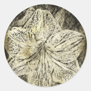 Amaryllis Old Time Sketch Classic Round Sticker