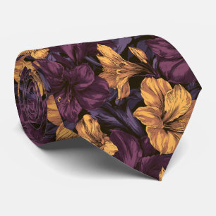 Amaryllis Pattern Boyfriend Outdoor Wedding Tie