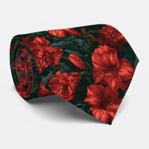Amaryllis Pattern Bride Father Graduation Tie