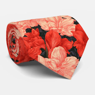 Amaryllis Print Boyfriend Minimalist Wedding Tie