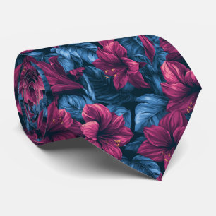 Amaryllis Print Menswear Fall Wedding Tie