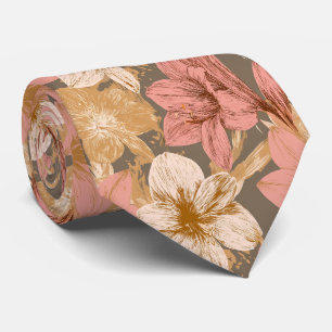 Amaryllis Print Uncle Beach Wedding Tie