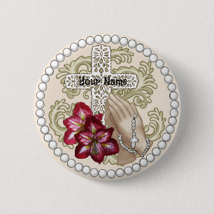 Amaryllis Rosary  6 Cm Round Badge