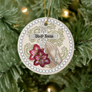 Amaryllis Rosary Ceramic Tree Decoration