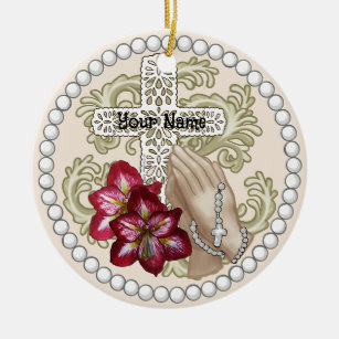 Amaryllis Rosary Ceramic Tree Decoration