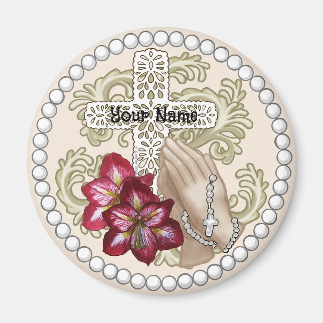 Amaryllis Rosary  Magnet (Front)