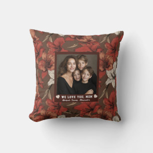 Amaryllis Stepmom Mother Rustic Decor Floral Cushion