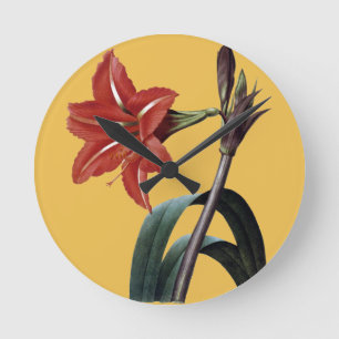Amaryllis Striped Round Clock