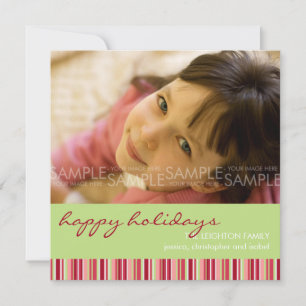 Amaryllis Stripes :: Christmas Photo Card / Invite