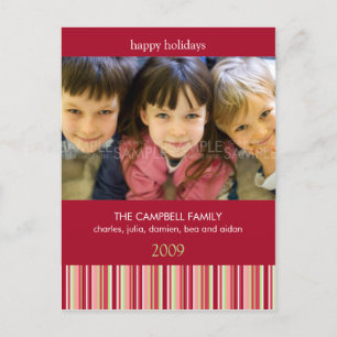 Amaryllis Stripes :: Christmas Photo Postcard