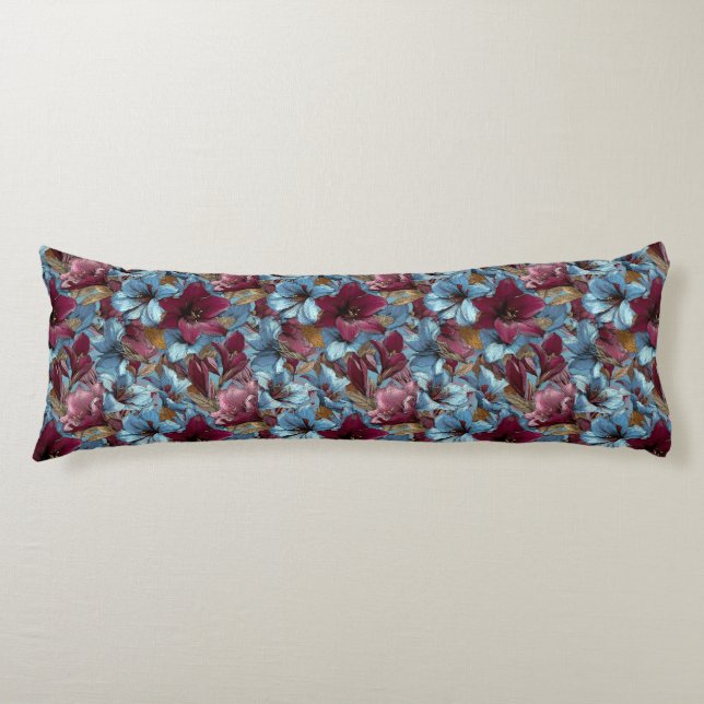 Amaryllis Texture Interior Decor Retro Wedge Body Cushion (Front)