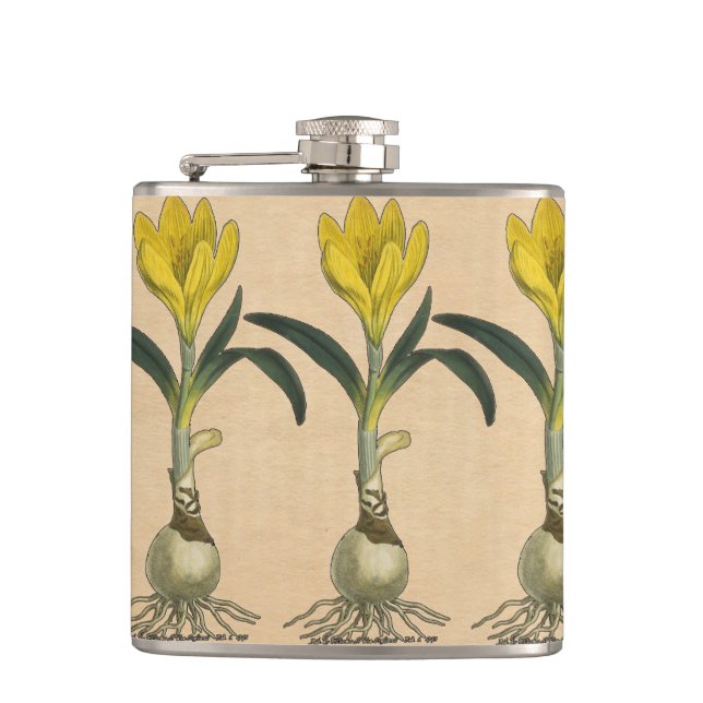 Amaryllis Tulip Botanical Garden Flower Hip Flask (Front)