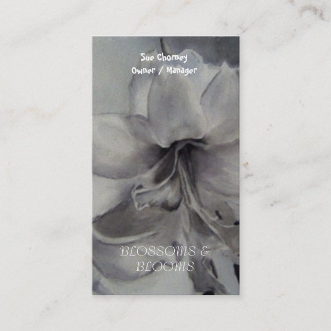 AMARYLLIS WATERCOLOR FLOWER  BUSINESS CARDS (Front)