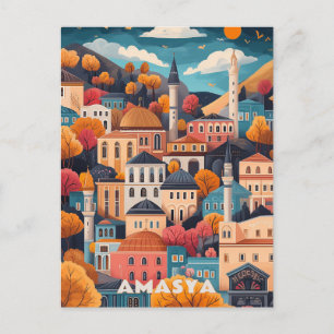 Amasya in Autumn Travel Postcard