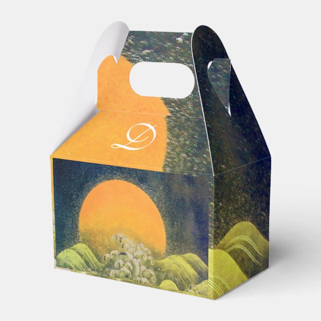 AMATERASU SUN GODDESS,MONOGRAM Yellow Black Green Favour Box (Front Side)