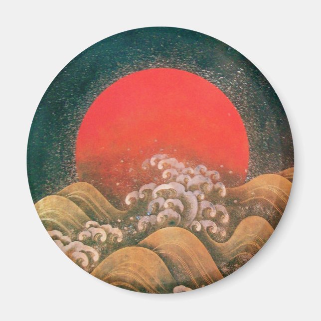 AMATERASU , SUN GODDESS ,red black brown gold Magnet (Front)