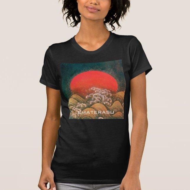 AMATERASU, SUN GODDESS Red Black Brown T-Shirt (Front)