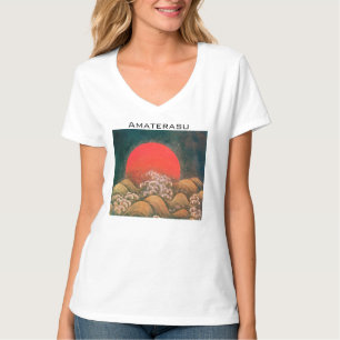 AMATERASU, SUN GODDESS Red Black Brown T-Shirt