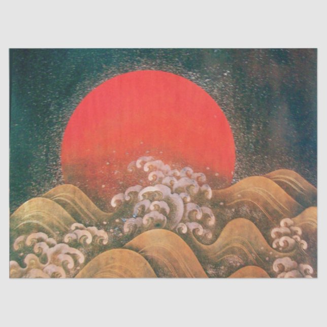 AMATERASU, SUN GODDESS Red Black Brown Tissue Paper (Front)