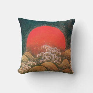 AMATERASU SUN GODDESS red,yellow green brown black Cushion