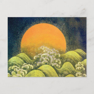 AMATERASU SUN GODDESS Yellow Black Green Postcard