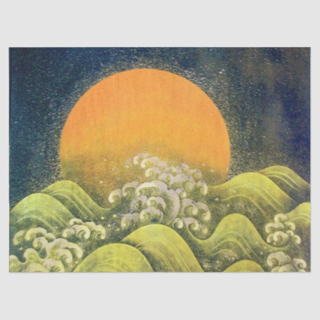 AMATERASU, SUN GODDESS Yellow Black Green Tissue Paper (Front)