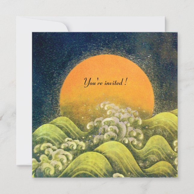 AMATERASU , SUN GODDESS ,yellow green black Invitation (Front)