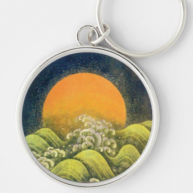 AMATERASU, SUN GODDESS yellow green black Key Ring (Front)