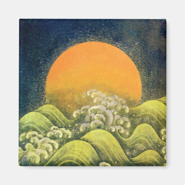AMATERASU , SUN GODDESS , yellow green black Magnet (Front)