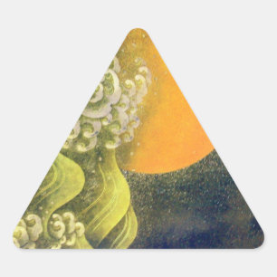 AMATERASU, SUN GODDESS yellow green black Triangle Sticker