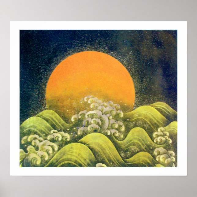 AMATERASU , SUN GODDESS ,yellow green black white Poster (Front)