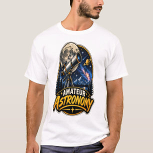 Amateur Astronomy Telescope and Galaxy Vintage T-Shirt