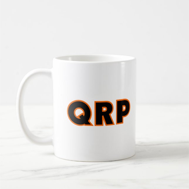 Amateur Ham Radio QRP Coffee Mug (Left)