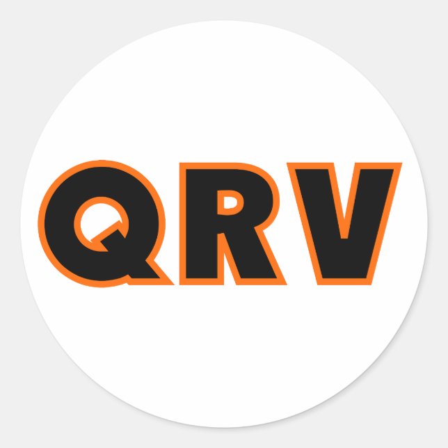 Amateur Ham Radio QRV Classic Round Sticker (Front)